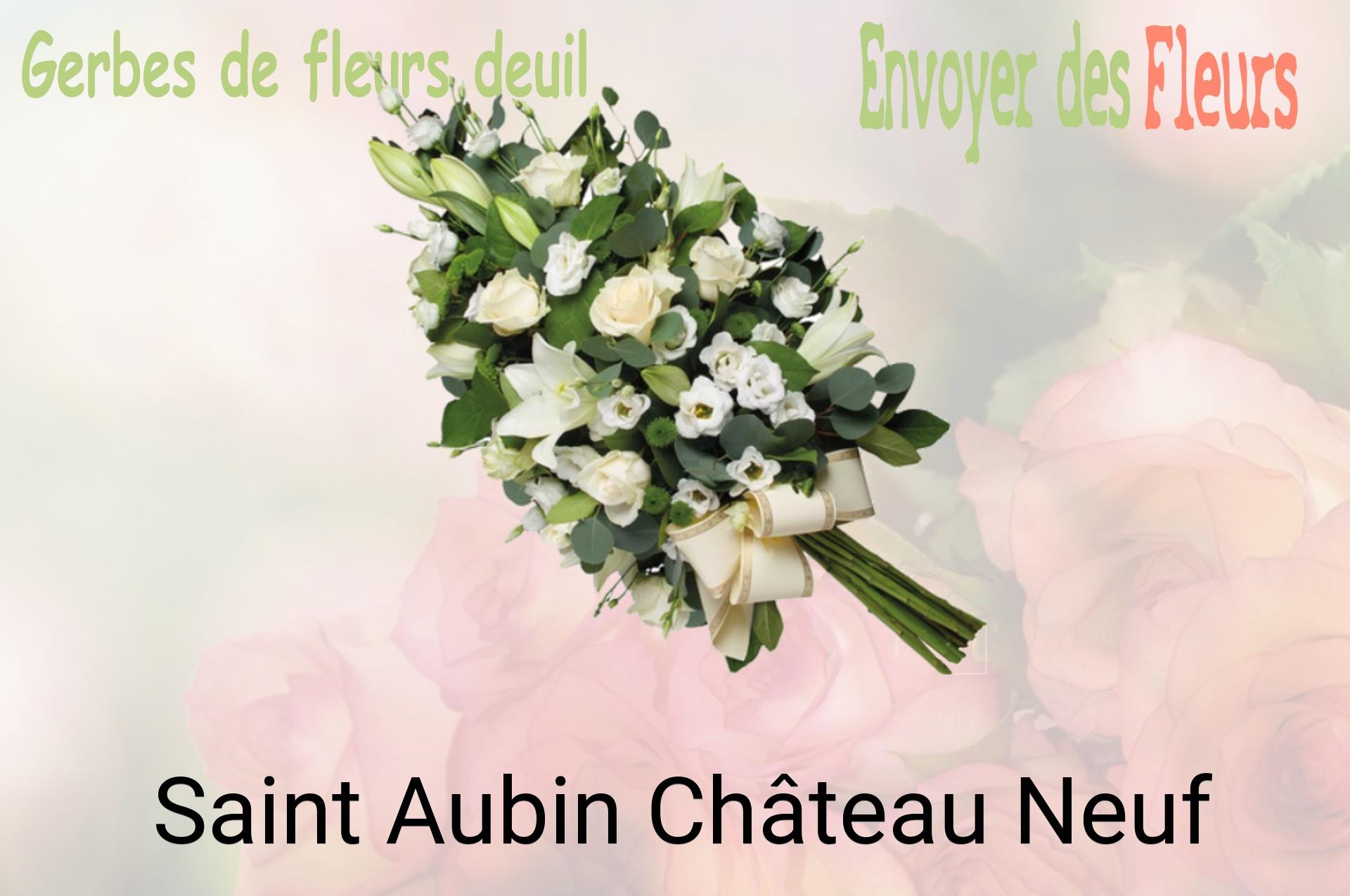 Gerbe de fleurs de deuil livrée à Saint-Aubin-Château-Neuf